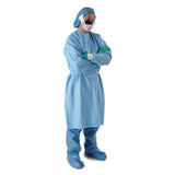 Medline Chemotherapy Protective Procedure Gown, Hook-and-Loop Neck