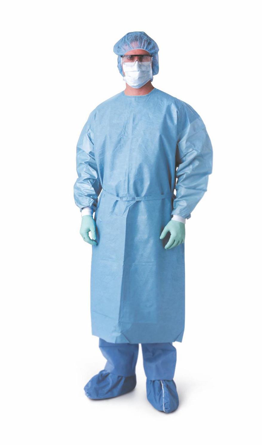 Medline Chemotherapy Protective Procedure Gown, Hook-and-Loop Neck