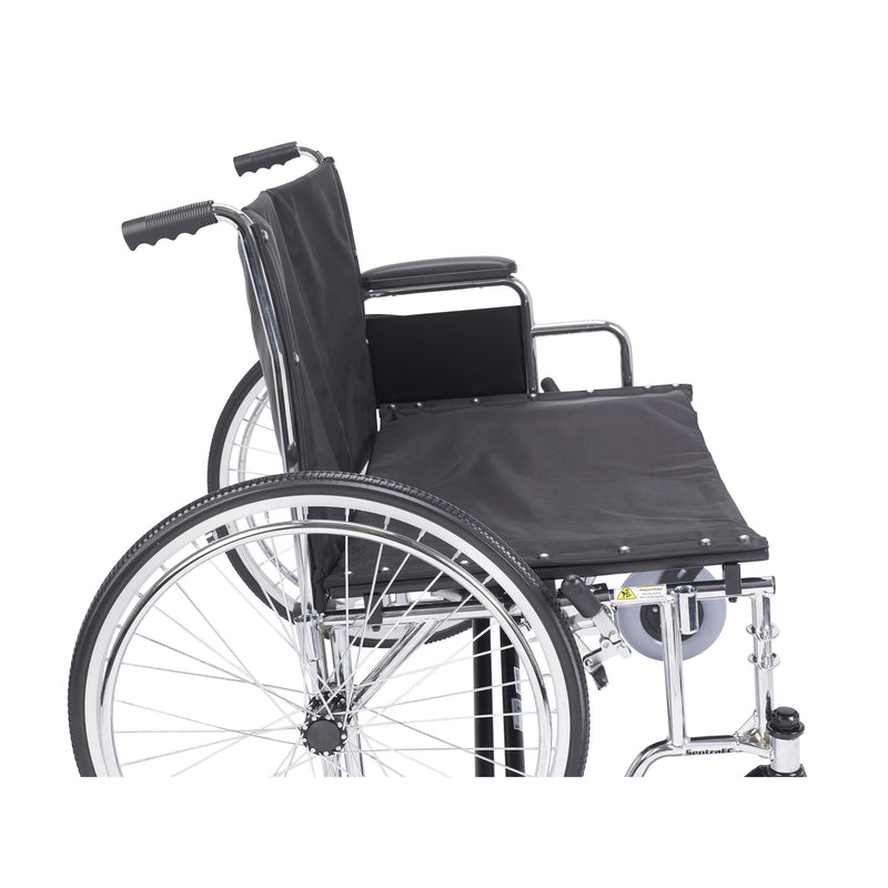 Sentra Ec Heavy Duty Extra Wide Wheelchair, Detachable Full Arms - BeHope