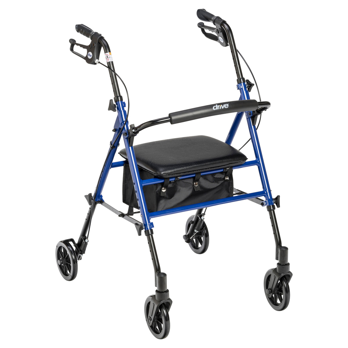 Adjustable Height Rollator Rolling Walker with 6" Wheels, Blue - Behope - RTL10261BL