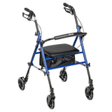 Adjustable Height Rollator Rolling Walker with 6" Wheels, Blue - Behope - RTL10261BL