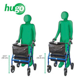 Elite Rollator Rolling Walker with Seat, Backrest and Saddle Bag