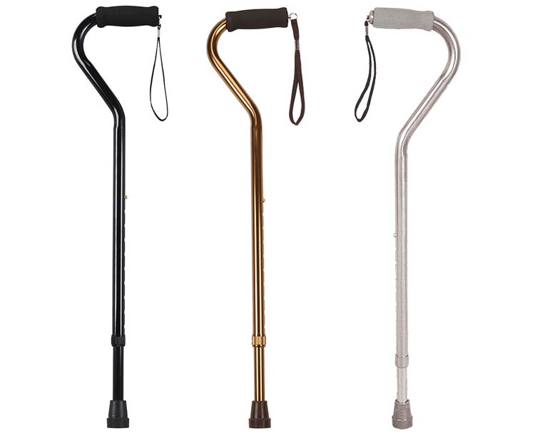 Foam Grip Offset Handle Walking Cane, Bronze - BeHope