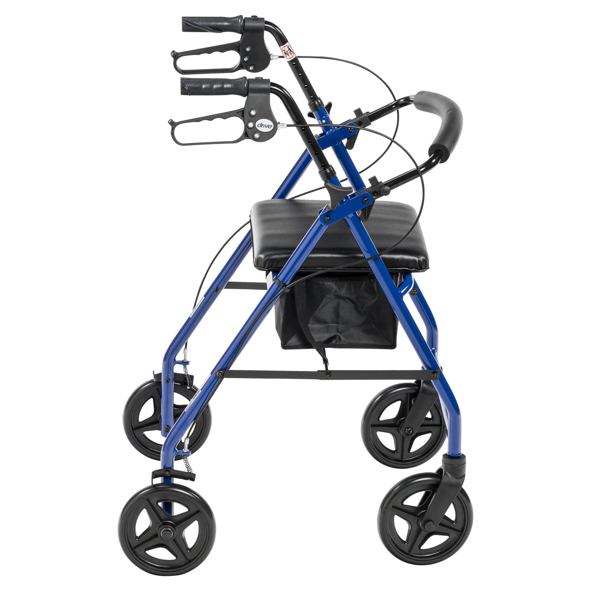 Aluminum Rollator Rolling Walker with Fold Up and Removable Back Support and Padded Seat - BeHope