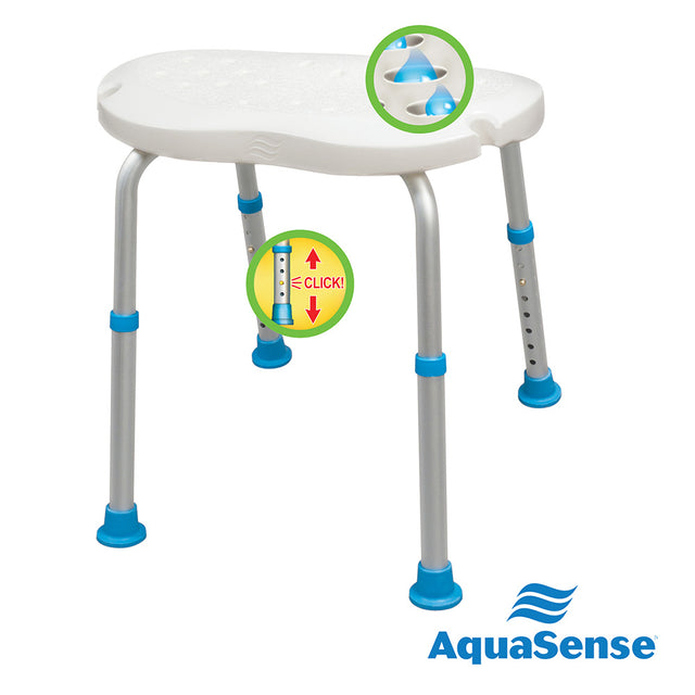 Adjustable Bath And Shower Chair With Non-slip Comfort Seat, White - BeHope