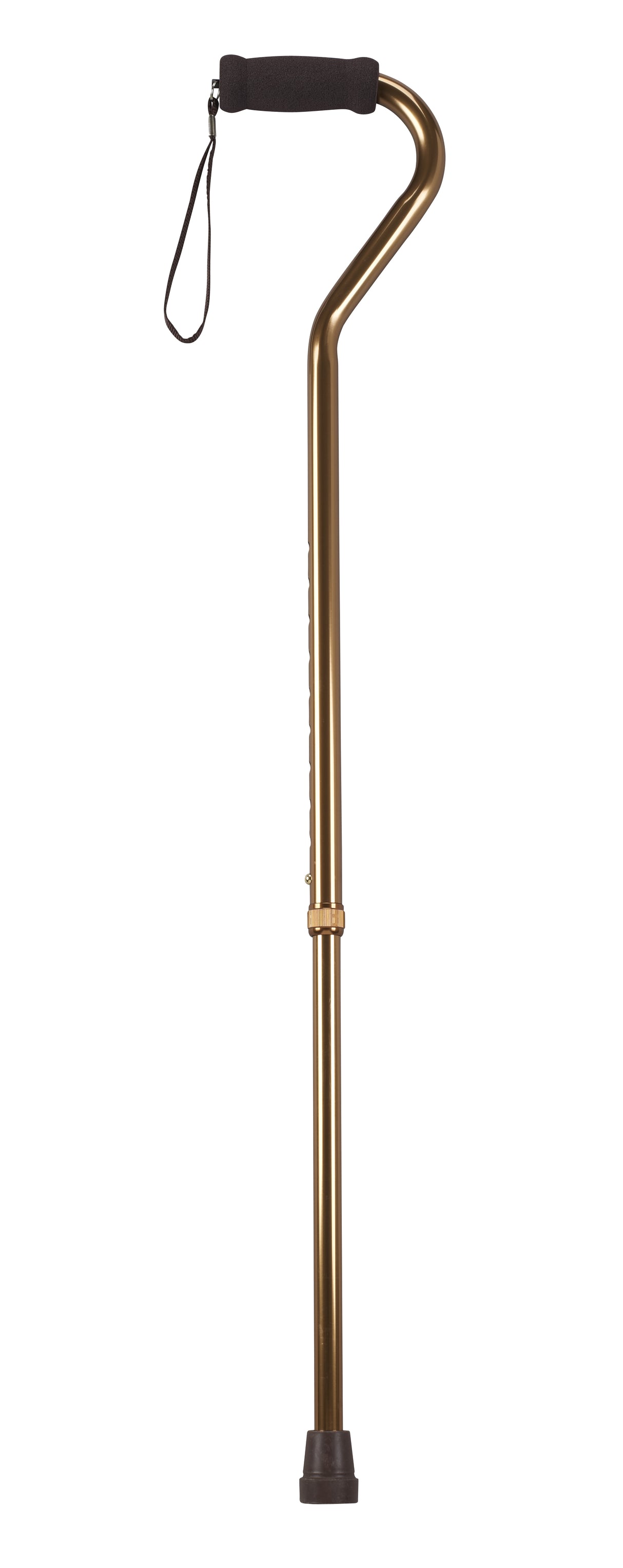 Foam Grip Offset Handle Walking Cane, Bronze