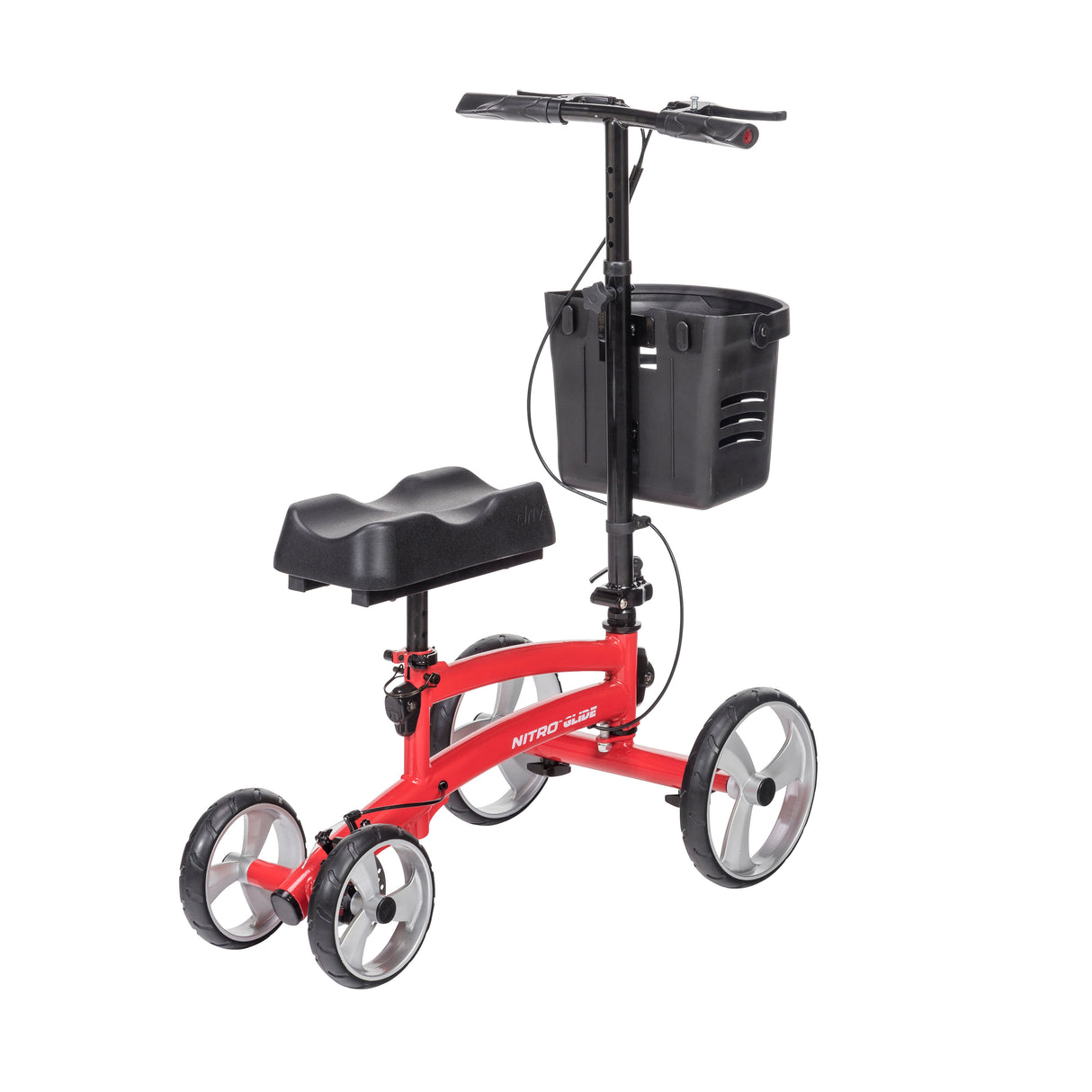 Andador de rodillas Nitro Glide, alternativa a las muletas, color rojo