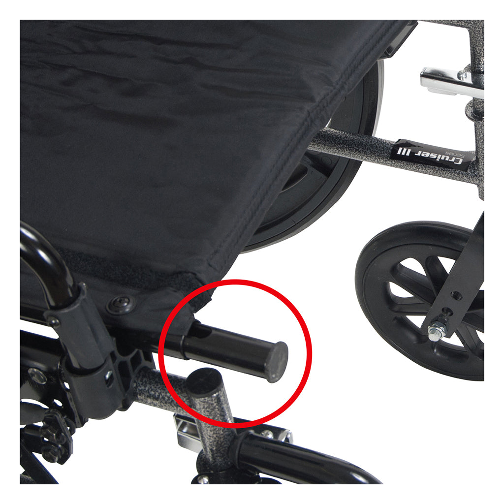 Cruiser X4 Lightweight Dual Axle Wheelchair with Adjustable Detachable Arms, Full Arms, Swing Away Footrests, 20" Seat