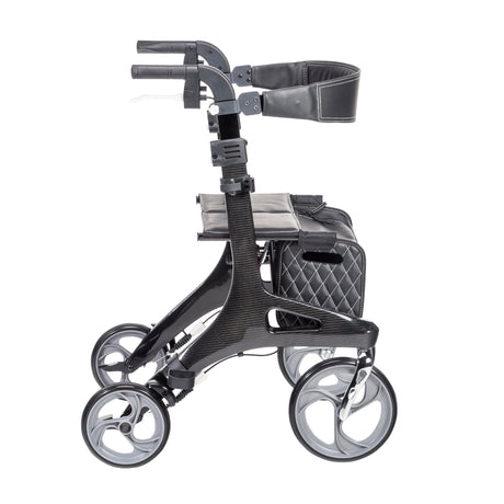 Nitro Elite CF Carbon Fiber Rollator Rolling Walker, Black - BeHope