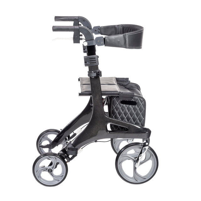 Nitro Elite Cf Carbon Fiber Rollator Rolling Walker, Black - BeHope