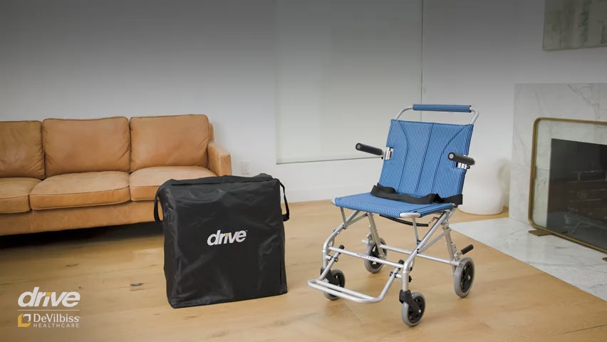 Super Light Folding Transport Wheelchair with Carry Bag - Behope