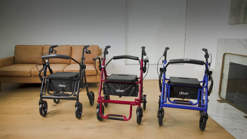 Duet Dual Function Transport Wheelchair Rollator Rolling Walker - Behope