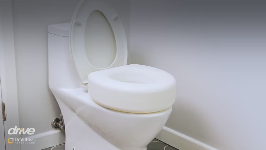 Portable Raised Toilet Seat, White, 4" - Behope