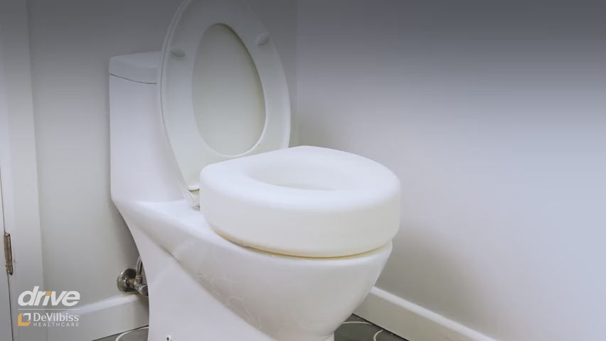 Portable Raised Toilet Seat, White, 4" - Behope