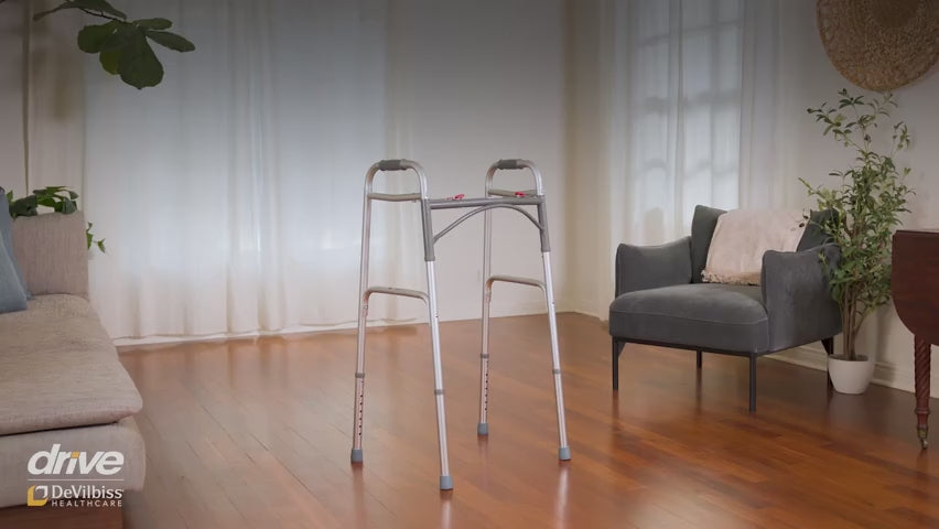 Deluxe Two Button Folding Walker - Behope