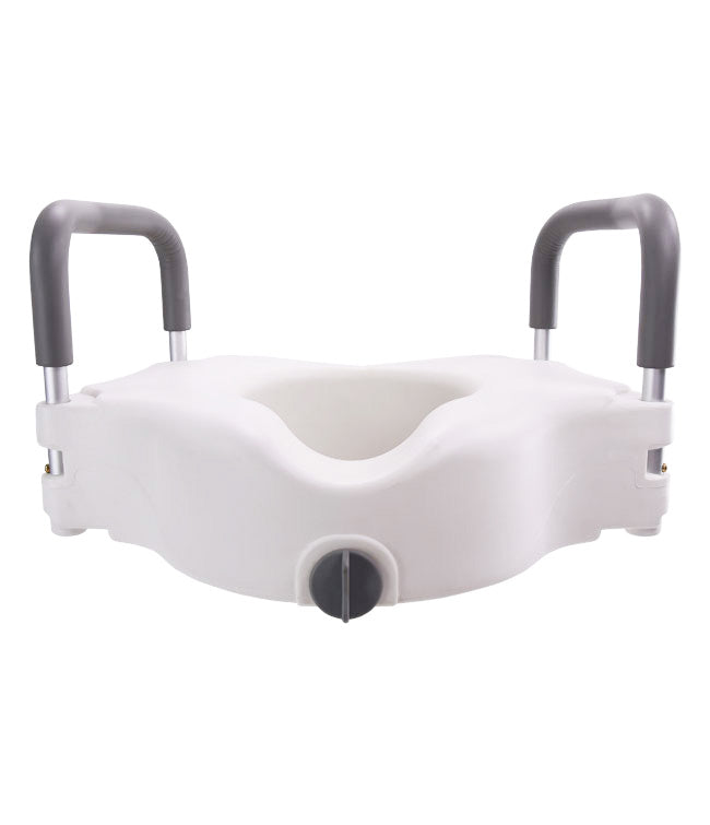 Locking Raised Toilet Seat with Removable Arms