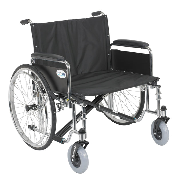 Sentra Ec Heavy Duty Extra Wide Wheelchair, Detachable Full Arms - BeHope