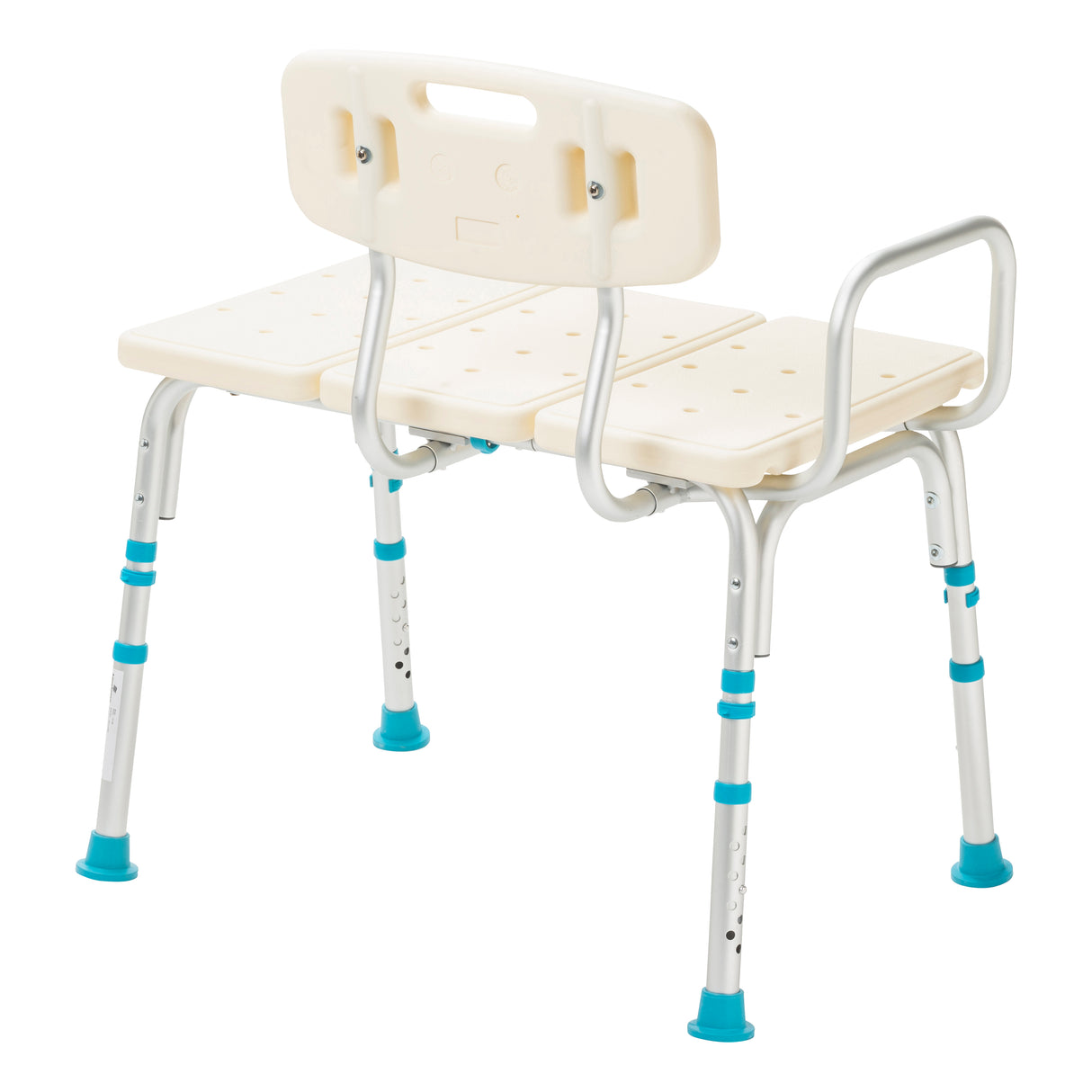 Adjustable Bath and Shower Transfer Bench with Reversible Backrest, Off White