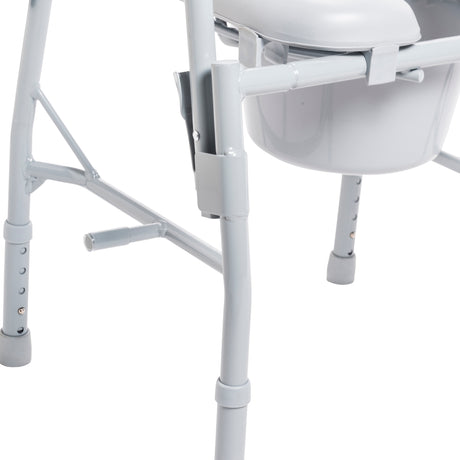 Steel Drop Arm Bedside Commode with Padded Seat and Arms - BeHope