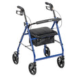 Aluminum Rollator Rolling Walker with Fold Up and Removable Back Support and Padded Seat - BeHope