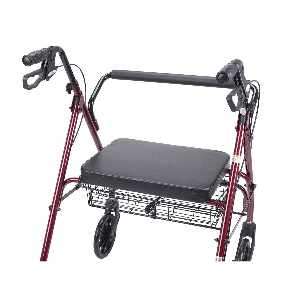 Heavy Duty Bariatric Rollator Rolling Walker with Large Padded Seat, Red - BeHope
