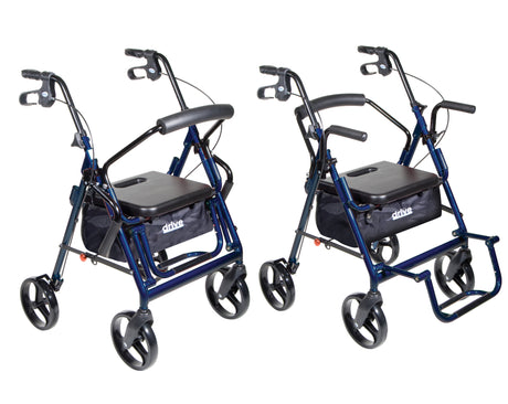 Duet Dual Function Transport Wheelchair Rollator Rolling Walker - BeHope