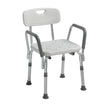 Knock Down Bath Bench with Back and Padded Arms - BeHope