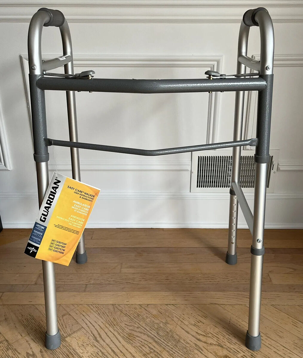 Guardian Two-Button Folding Walkers without Wheels