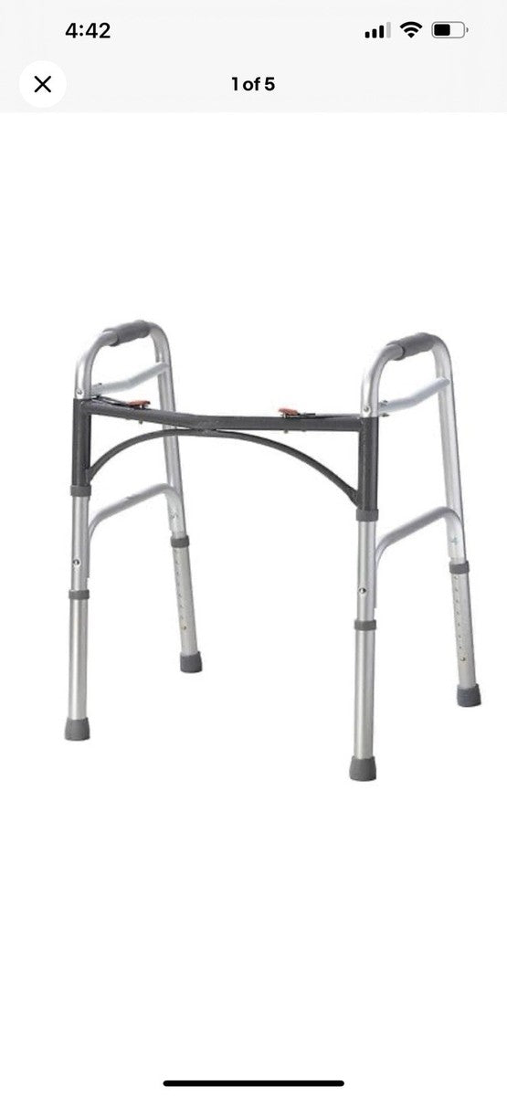 Deluxe Folding Walker, Two Button - BeHope