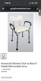 Knock Down Bath Bench With Back And Padded Arms - BeHope