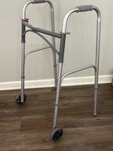 Folding Walker, Two Button With 5" Wheels - BeHope