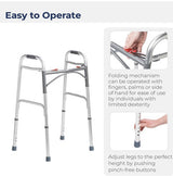 Deluxe Folding Walker, Two Button - BeHope