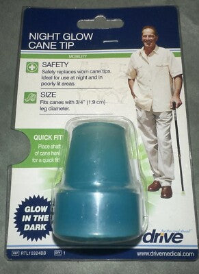 Glow In The Dark Cane Tip, 3/4", Blue, Each - BeHope