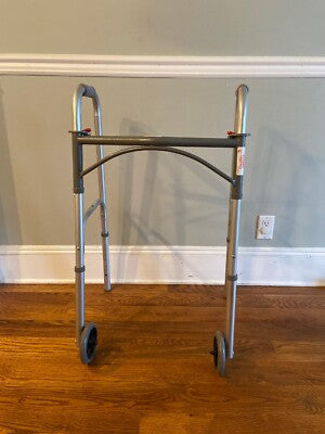 Folding Walker, Two Button With 5" Wheels - BeHope