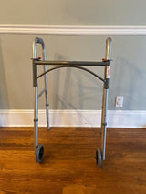 Folding Walker, Two Button With 5" Wheels - BeHope
