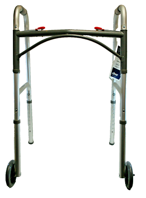 Folding Walker, Two Button With 5" Wheels - BeHope