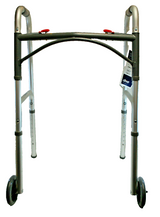 Folding Walker, Two Button With 5" Wheels - BeHope