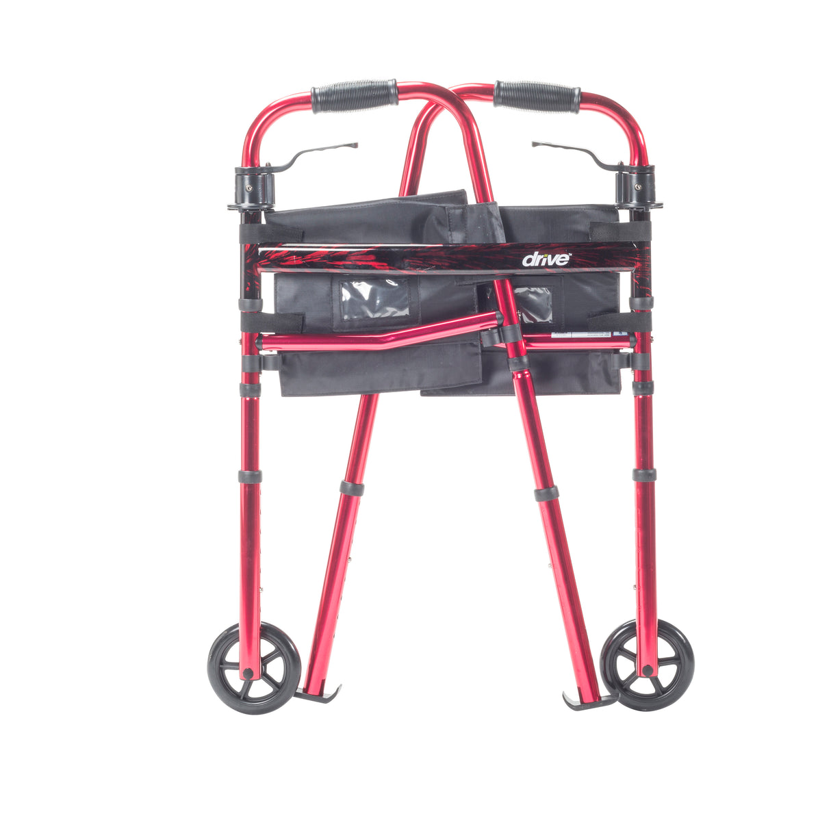 Andador de viaje plegable portátil con ruedas de 5" y patas plegables