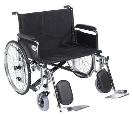 Sentra Ec Heavy Duty Extra Wide Wheelchair, Detachable Full Arms, Elevating Leg Rests, 30" Seat - BeHope