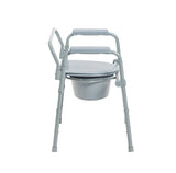 Commode de chevet pliante en acier avec siège profond, gris