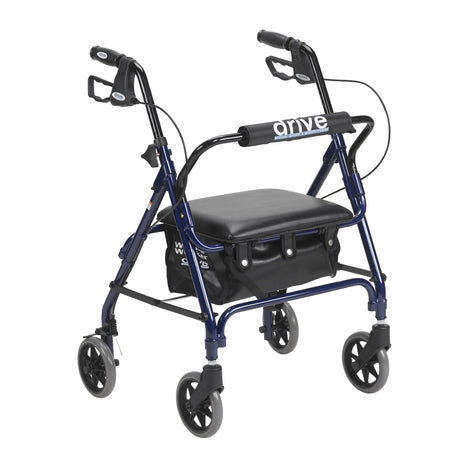 Junior Rollator Rolling Walker With Padded Seat, Blue - BeHope