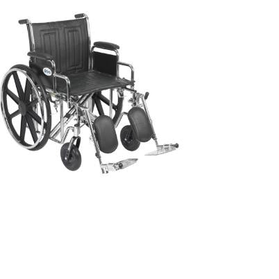 Sentra Extra Heavy Duty Wheelchair, Detachable Desk Arms, Elevating Leg Rests, 22" Seat - BeHope