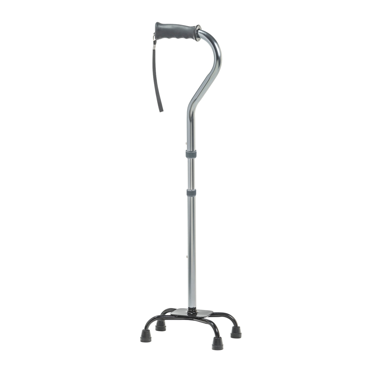 Folding Quad Cane, Small Base, Charcoal