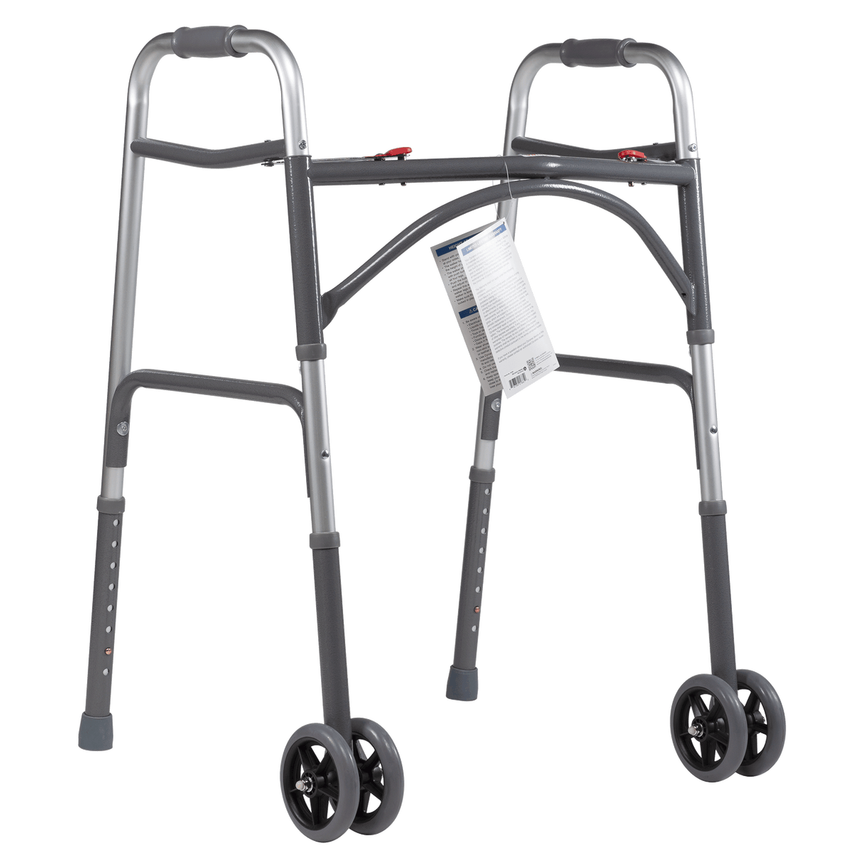 Heavy Duty Bariatric Two Button Walker With Wheels - BeHope