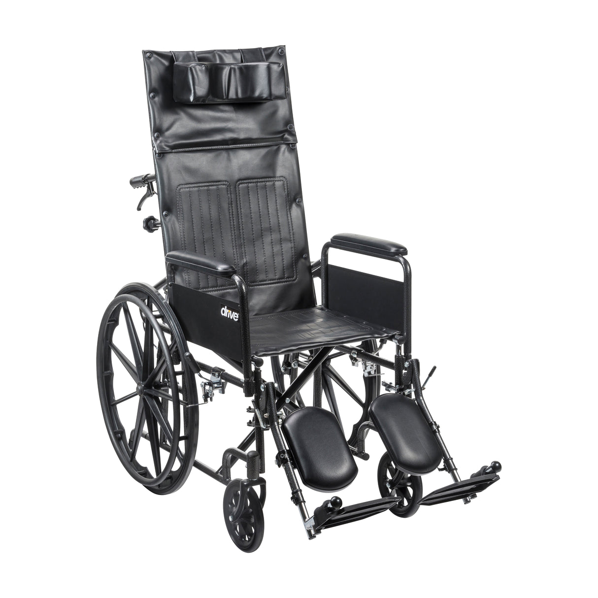 Silla de ruedas Silver Sport totalmente reclinable, brazos completos, asiento de 18"