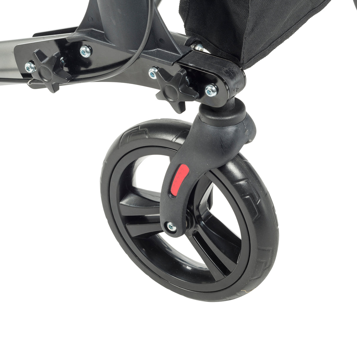 Compact Folding Rollator Rolling Walker, Grey/Black - BeHope