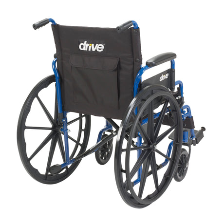 Blue Streak Wheelchair with Flip Back Desk Arms, Swing Away Footrests, 18" Seat - BeHope