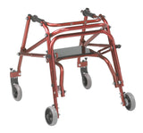 Andador posterior ligero Nimbo 2G con asiento, tamaño pequeño, color rojo castillo