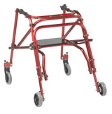 Andador posterior ligero Nimbo 2G con asiento, mediano, color rojo castillo