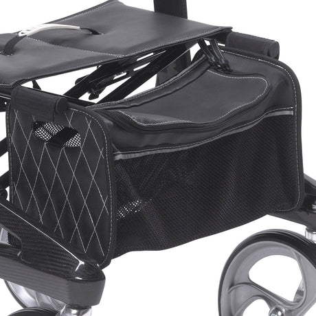 Nitro Elite CF Carbon Fiber Rollator Rolling Walker, Black - BeHope